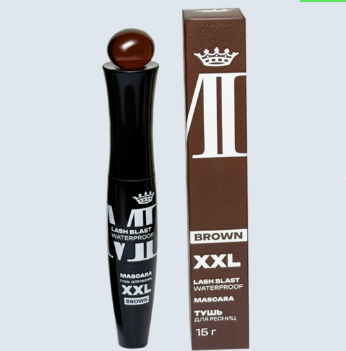 Тушь для ресниц XXL Lash Blast водостойкая, 15 г (коричневая)